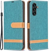 Coverup Denim Book Case - Geschikt voor Samsung Galaxy A15 Hoesje - Groen