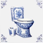Delfts blauw tegeltje WC design