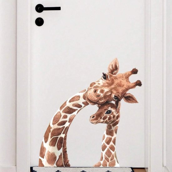 By Maes - Muursticker Giraffe - 37 x 39 cm - Jungle - Giraf - Babykamer - Kinderkamer