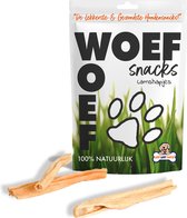 Woef Woef Snacks Hondensnacks Lamskophuiden - 1.00 KG - Kauwsnacks - Gedroogd vlees - Lam - honden vanaf 8kg - Geen toevoegingen