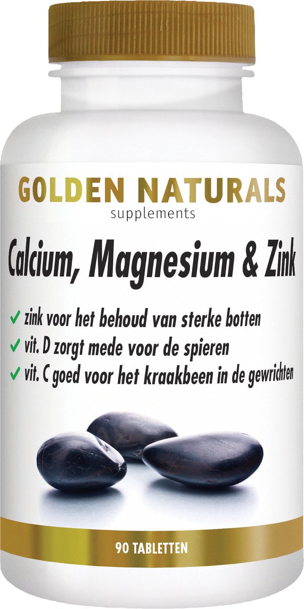 Goedkoopste Golden Naturals Calcium, Magnesium & Zink (90 vegetarische tabletten
