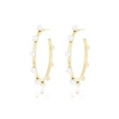 Gold coloured earrings with pearls