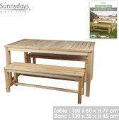 Urban Living - Table de camping avec 2 bancs - Table de jardin - 80x150x77cm