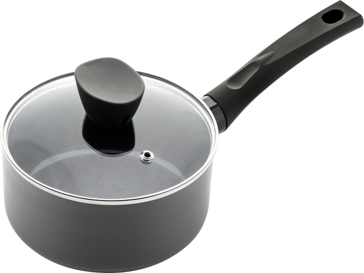 Bol.com ISENVI Avon Steelpan met Deksel - 16 cm - Keramisch - Ergo greep - Sauspan - Geschikt voor Inductie - PFAS, PTFE Vrij aanbieding