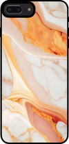 Smartphonica Telefoonhoesje voor iPhone 7/8 Plus met marmer opdruk - TPU backcover case marble design - Oranje / Back Cover geschikt voor Apple iPhone 7 Plus;Apple iPhone 8 Plus