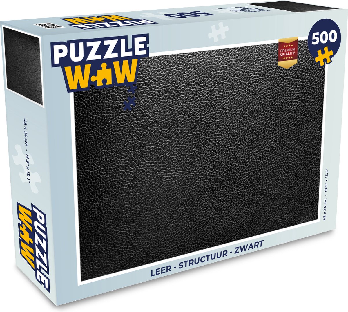 Puzzel Leer - Structuur - Zwart - Legpuzzel - Puzzel 500 stukjes