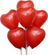 Ainy Hartjes Ballonnen rood 100 stuks 20 cm - ideaal voor feest decoratie zoals valentijn versiering (excl. slinger ), anniversary - party feestartikelen - liefde - jubileum cadeau