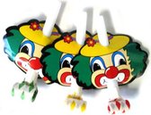 3 stuks Roltongen Clown, Carnaval, Verjaardag, Themafeest, Kinderen.