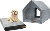 Rexproduct Medisch Dog House - Niches pour chiens d'intérieur - Coussin Medisch pour chien inclus - Niches pour la maison - Niche pour chien - Lit pour chien fabriqué à partir de bouteilles PET recyclées - PETHome Light Grey Khaki