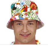Guirca Verkleed hoedje voor Tropical Hawaii party - Summer/jungle print - volwassenen - Carnaval - bucket hat