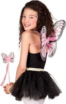 Boland Verkleed accessoire set vlinder - vleugels en toverstokje - lichtroze - kinderen