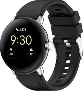 Strap-it Siliconen bandje met gespsluiting - geschikt voor Google Pixel Watch 1/2 (zwart)
