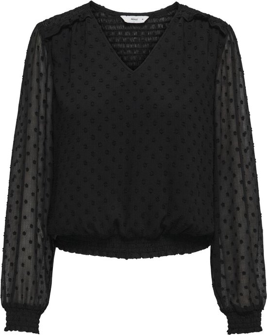 Only Blouse Onlelmira Life New Dobby L/s Top Wv 15320944 Black Dames Maat - M
