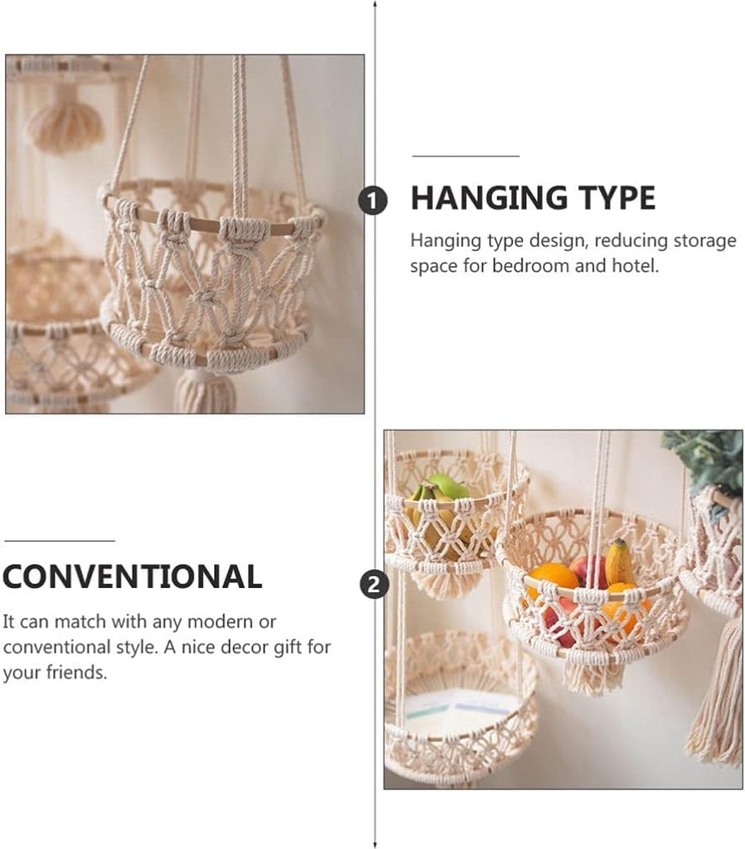 Fruitmand Om Op Te Hangen - Fruit Hangmand - Ovale Hang Etagère Voor De Keuken Fruitmand Hangend Van Metaal
