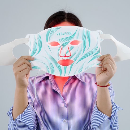 VITAVÈR® - LED Gezichtsmasker - Acne behandeling - infraroodlamp - Infrarood Masker - Face Mask Skincare - Lichttherapie - VITAVÈR