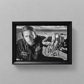 Sons of Anarchy Kunst - Jackson Teller - Charlie Hunnam - Gedrukte handtekening - 10 x 15 cm - In Klassiek Zwart Frame - Charming in Californië