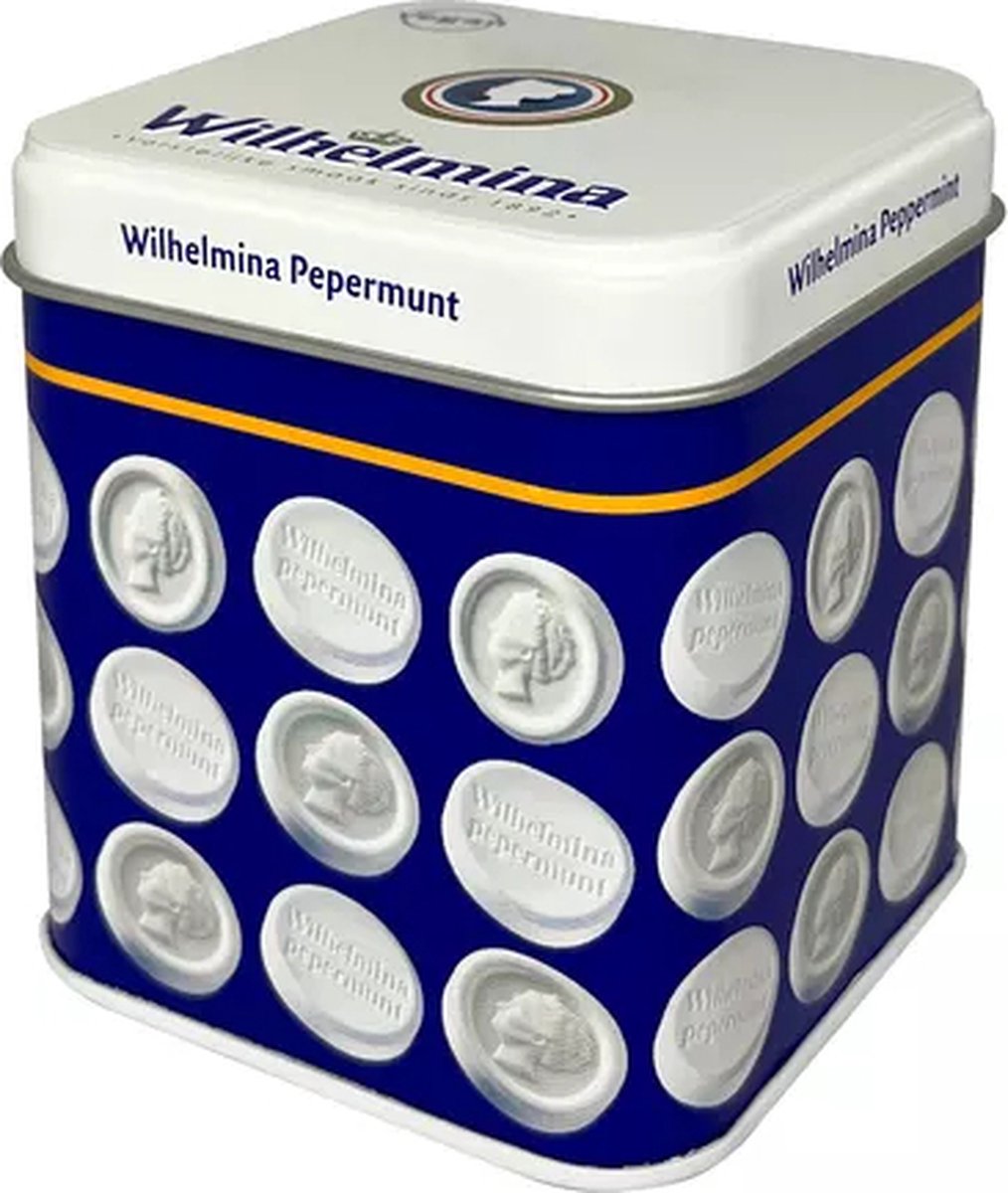 Wilhelmina - Pepermunt - Blik Vierkant - 24 x 100 gram
