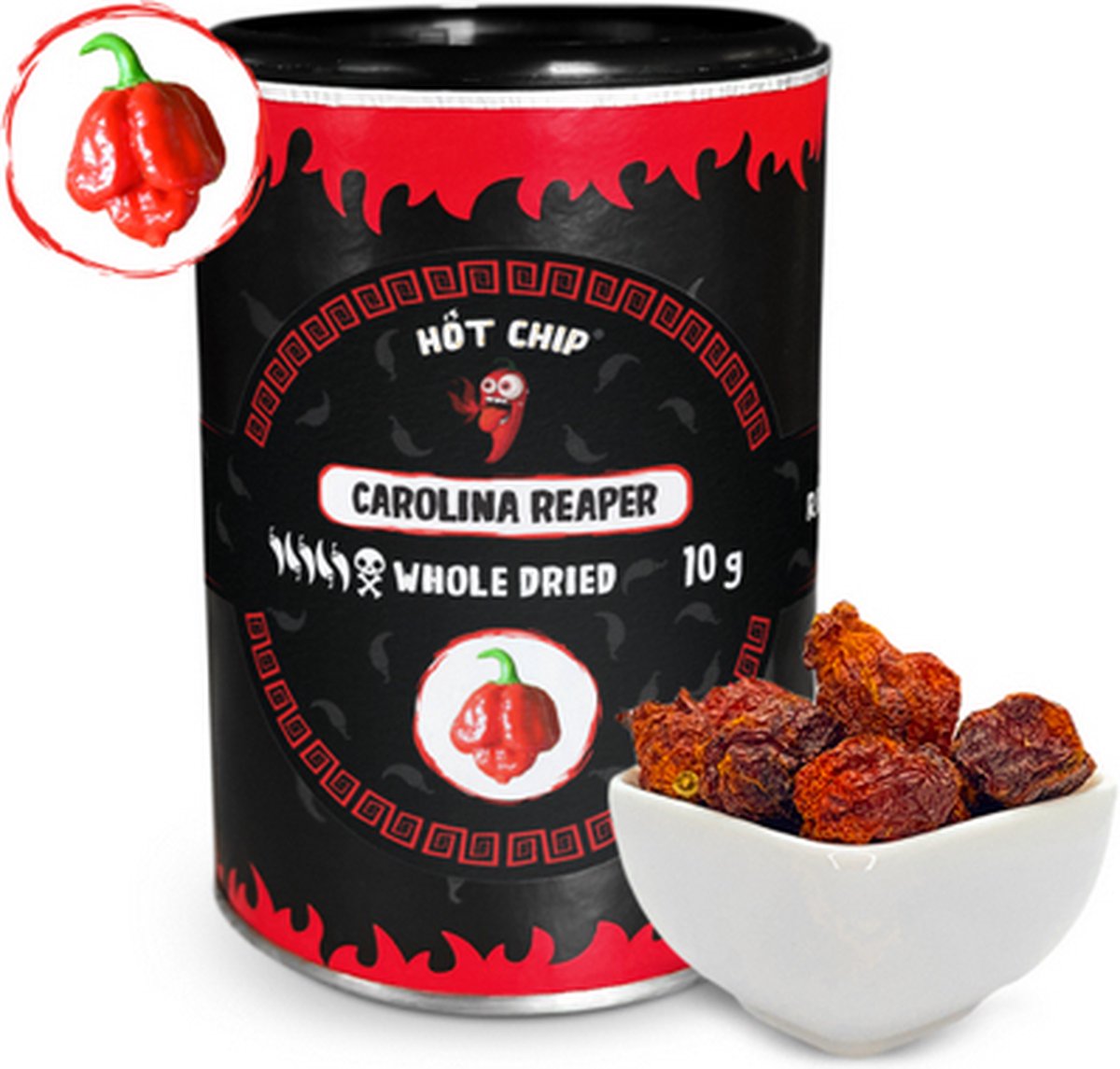Carolina Reaper Pepers - Gedroogd - Scherpste peper ter wereld 2,2 miljoen Scoville - Hot Chip - 10g