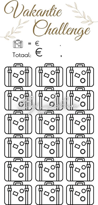 001 Cash Stuffing Challenge Kaarten - 10 stuks - Gelamineerd - BijJolan - Budgetplanner - Spaar Challenge kaarten