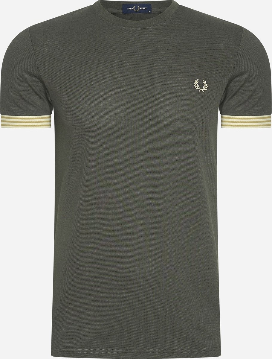 Fred Perry Striped cuff t-shirt - field green | bol