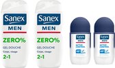 Sanex Zero Men SET - Gel douche + Déo Roller Active Control 2 + 2