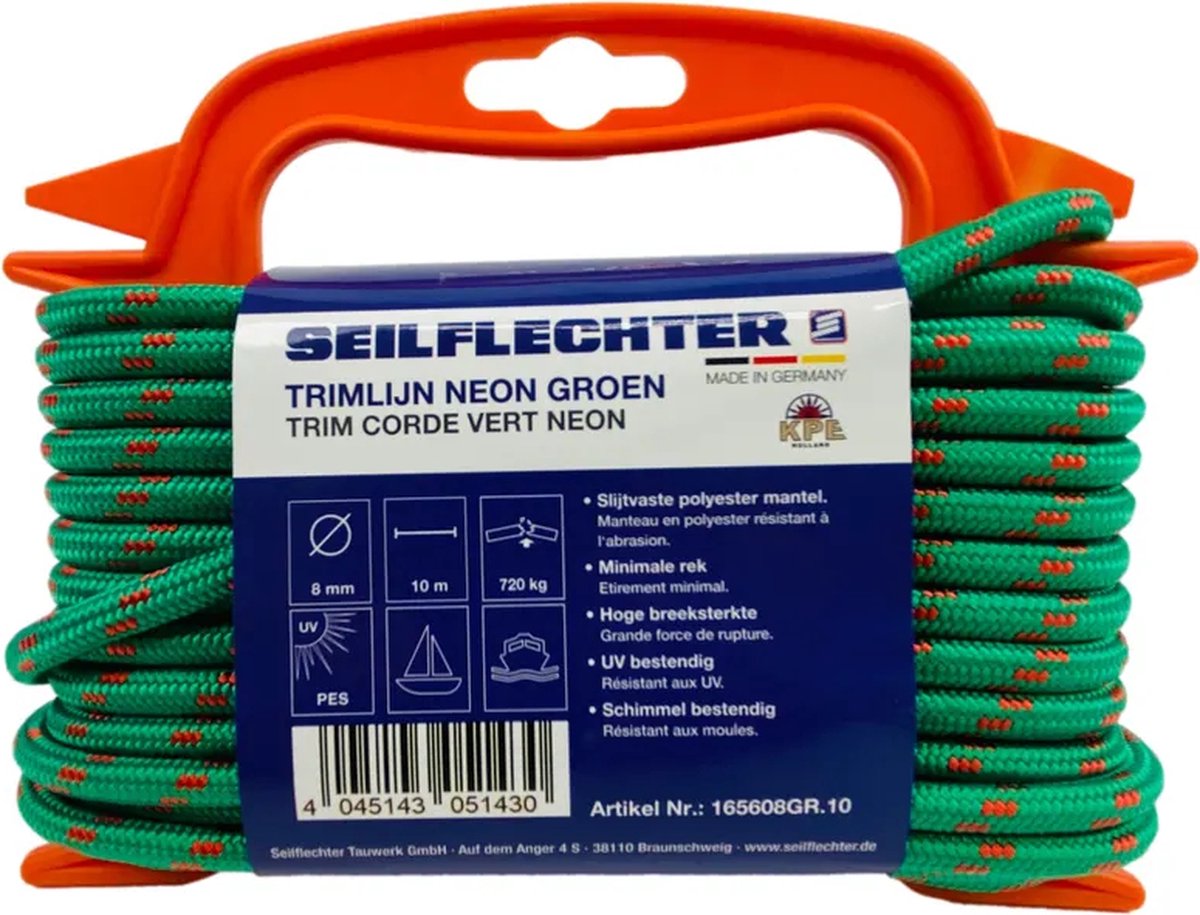 Seilflechter - Trimm-Lijn - Groen/Rood - 8mm - Maat: 10M