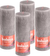 Bol.com Bolsius - Rustieke Kaars - 4 Stuks - Taupe - 19cm aanbieding