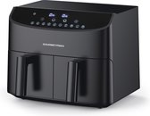 Bol.com GOURMETmaxx heteluchtfriteuse dubbele mand - 2x 35 l - zwart aanbieding