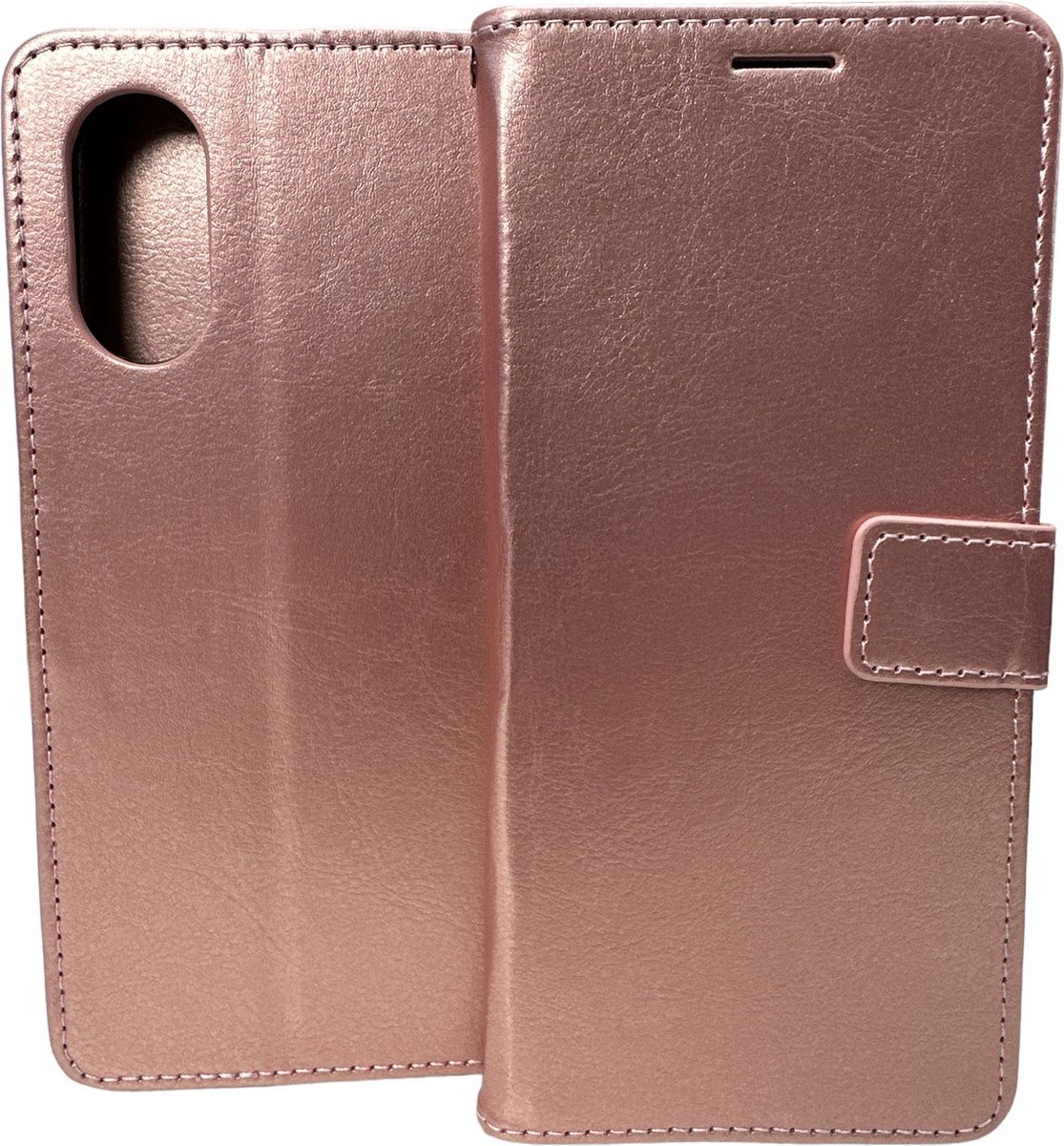 Portemonnee Book case Hoesje Geschikt voor: Oppo A17 - Rosegoud