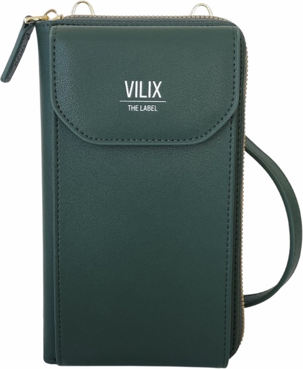 Vilix The Label - Nova tasje - portemonnee- & telefoontasje in één - vegan - compact - Donker Groen
