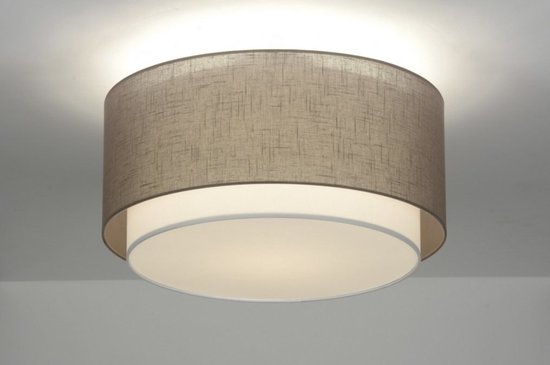 Lumidora Plafondlamp 87179 - Plafonniere - CAIRO - E27 - Bruin - Taupe - Textiel - ⌀ 47 cm
