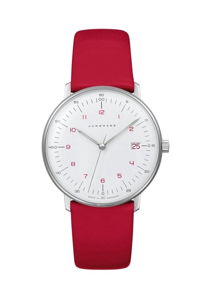 Junghans Max Bill ladies 47-4541.02 - dames horloge - quartz - rood - luxe - cadeautip