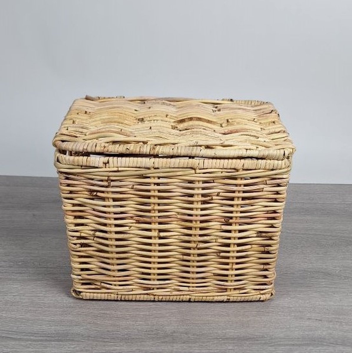 MigoStyling - Opbergmand - Fietsmandje - 37x26xH30 - Riet - Rotan - Naturel - Incl Tyraps