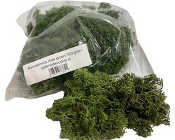 Rendiermos, mos Mosgroen 100 gram. Geschikt voor decoraties, mosschilderijen, moswanden, bloemstukjes