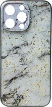 Coque en silicone Print - Back Cover - Convient pour Apple iPhone 15 Pro - Marbre Wit