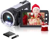 Upgraded Videocamera Camcorder voor Beginners en Studenten - Full HD Beeldkwaliteit - Eenvoudig te Gebruiken - Draagbaar Design - Creatieve Opnamemodi - Inclusief Accessoires
