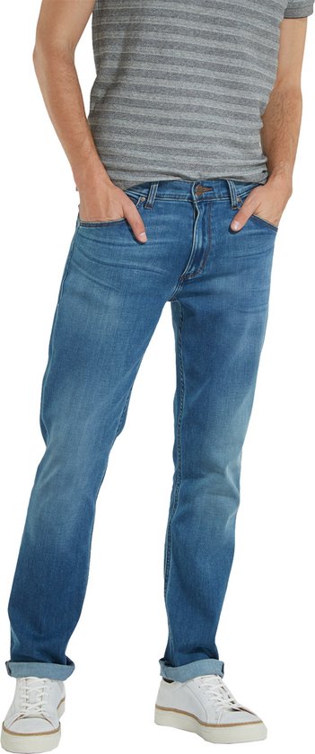Wrangler Heren Jeans Broeken Greensboro regular/straight Fit Blauw 36W / 34L Volwassenen