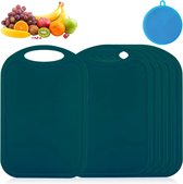 6-delige kunststof snijplank, 32,5 x 21 cm, ontbijtplankje, kunststof snijplankenset, dikke snijplanken voor de keuken, BPA-vrije keukensnijmat, vaatwasmachinebestendige snijplank (groen)