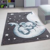 Flycarpets Flycarpets - Kids Kinderkamer Olifant Blauw Vloerkleed - 160x230 cm