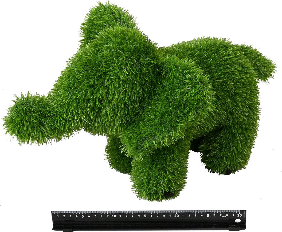 Grasdier -Staande olifant vier benen 35 cm-grasfiguur-tuinknuffel-grasdieren-kunstgras-grasfiguur tuindecoratie-