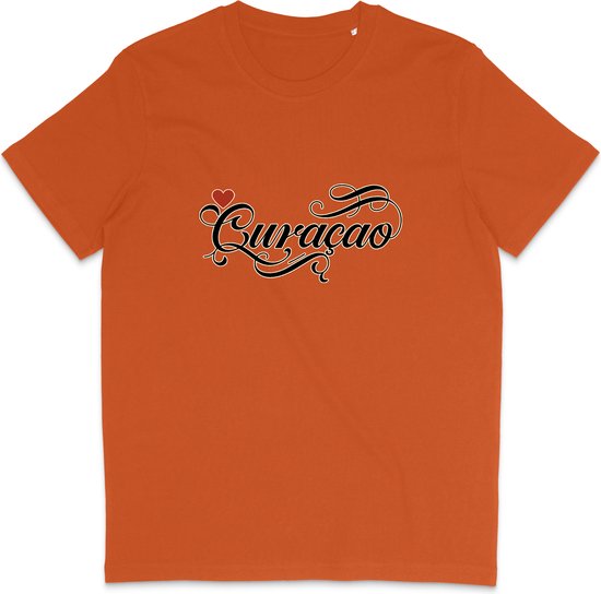Heren en Dames T Shirt - Curaçao - Curacao - Oranje - 3XL