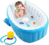 Opvouwbaar Opblaasbaar Babybadje voor Kinderen - Draagbaar Badje voor Thuis en Onderweg - Veilig en Comfortabel Badderen - Blauw