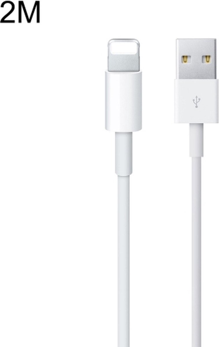 USB oplader kabel Geschikt voor: Apple iPhone 5,6,7,8,X,XS,XR,11,12,13,14,Mini,Pro Max - kabel - oplaadkabel - Geschik voor: Lightning USB kabel - lader - Laadkabel - 2 Meter - LuxeBass