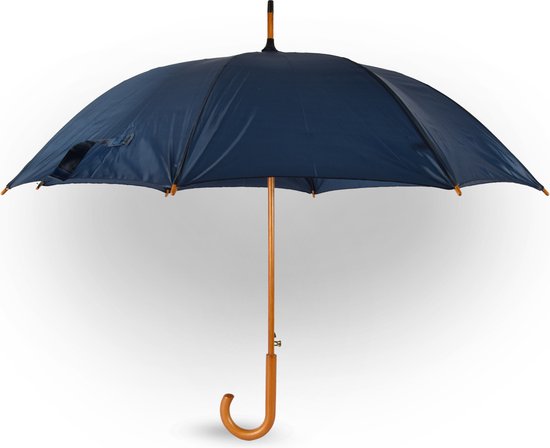 Klassieke golfparaplu – houten handvat – Ø 102 cm – marineblauw