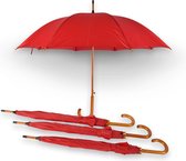 Set van 4 Automatische Rode Paraplu's - Sterk en Stevig (Ø 98cm) – Windbestendig Paraplu voor Volwassenen