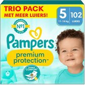 Trio de Couches Pampers Premium Protection Taille 5 - 11-16 KG - 102 Pièces