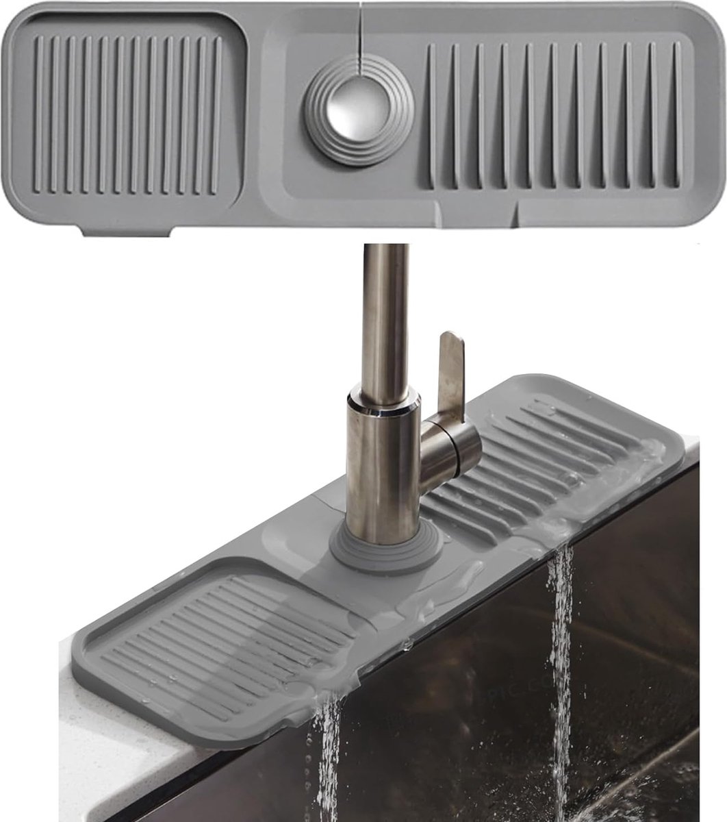 Goedkoopste Siliconen kraanmat, siliconen druppelvanger, voor aanrecht, gootsteen, spatbescherming, droogmat, voor keuken, badkamer, werkblad, groen