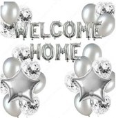 Welkom Thuis ballonset zilver - welcome - home - ballon - thuis - decoratie - zilver