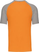 SportT-shirt Heren XXL Kariban Ronde hals Korte mouw Orange / Light Grey 100% Katoen