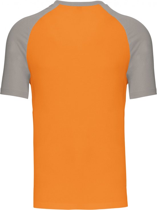 SportT-shirt Heren XXL Kariban Ronde hals Korte mouw Orange / Light Grey 100% Katoen